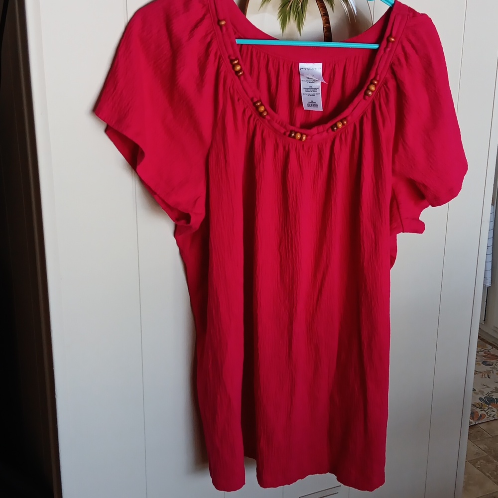 Jms crinkle top pink 2x